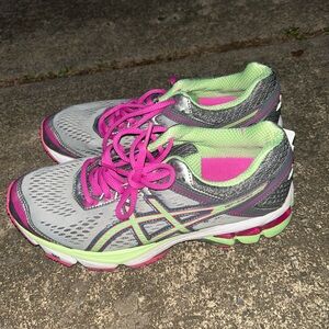 ASICS Women's Running Shoes - Gray and Pink
